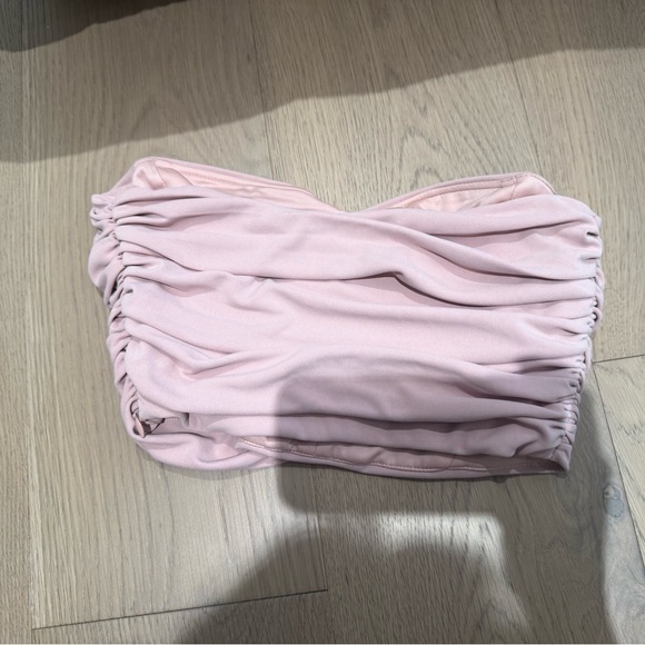 Zara Pink Ruched Tube Top - Picture 2 of 2